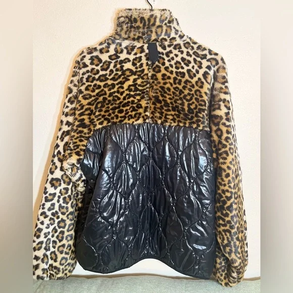 Sandy Liang Jacket - Women's Large Black - Faux Leopard Ski Coat Designer - Picture 13 of 13